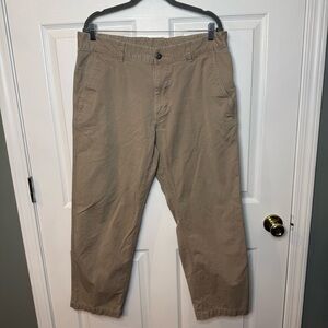 The North Face Khaki Chinos Classic Flat-Front Design Size 36 Waist GUC See Pics
